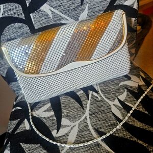 Vintage Purse Silver, Gold, White.
